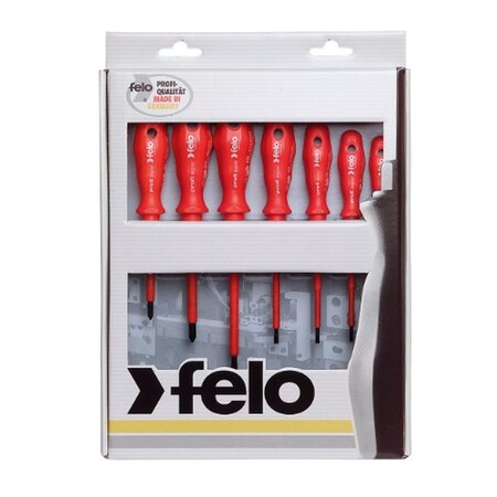 Felo Set Of 7 Insulated Phillips & Slotted Screwdrivers, 613 Series 0715751401